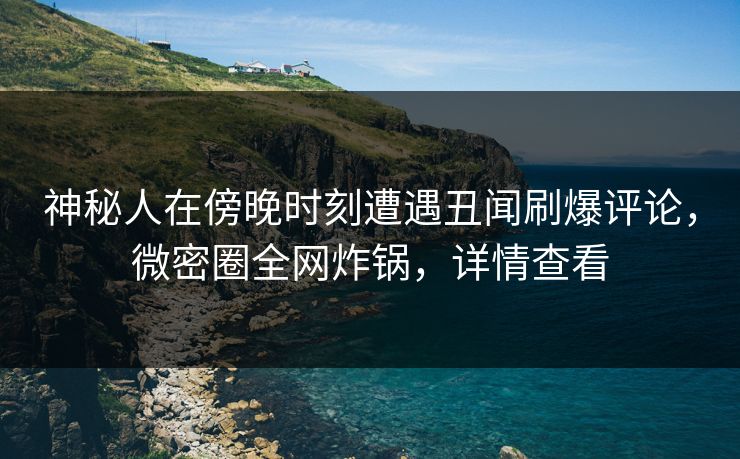 神秘人在傍晚时刻遭遇丑闻刷爆评论，微密圈全网炸锅，详情查看