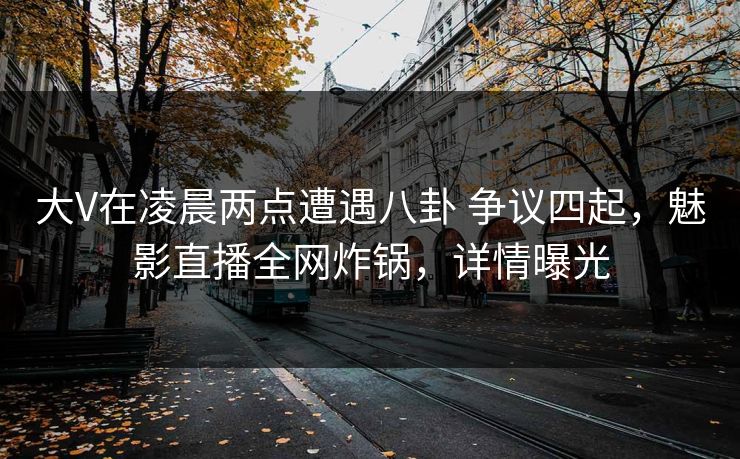 大V在凌晨两点遭遇八卦 争议四起，魅影直播全网炸锅，详情曝光